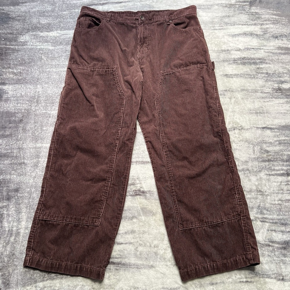Baggy Pants Men 38 Double Knee Corduroy Carpenter 10" Wide Leg Skater Grunge Y2K
